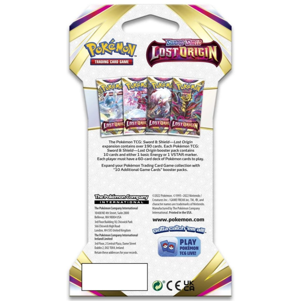 Pokémon TCG: Sword & Shield - Lost Origin Sleeved Booster Pack (Cardboard Packaging)