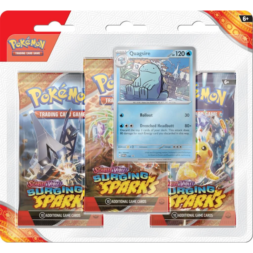Pokémon TCG: Scarlet & Violet Surging Sparks 3-Pack Blister (Zapdos/Quagsire)